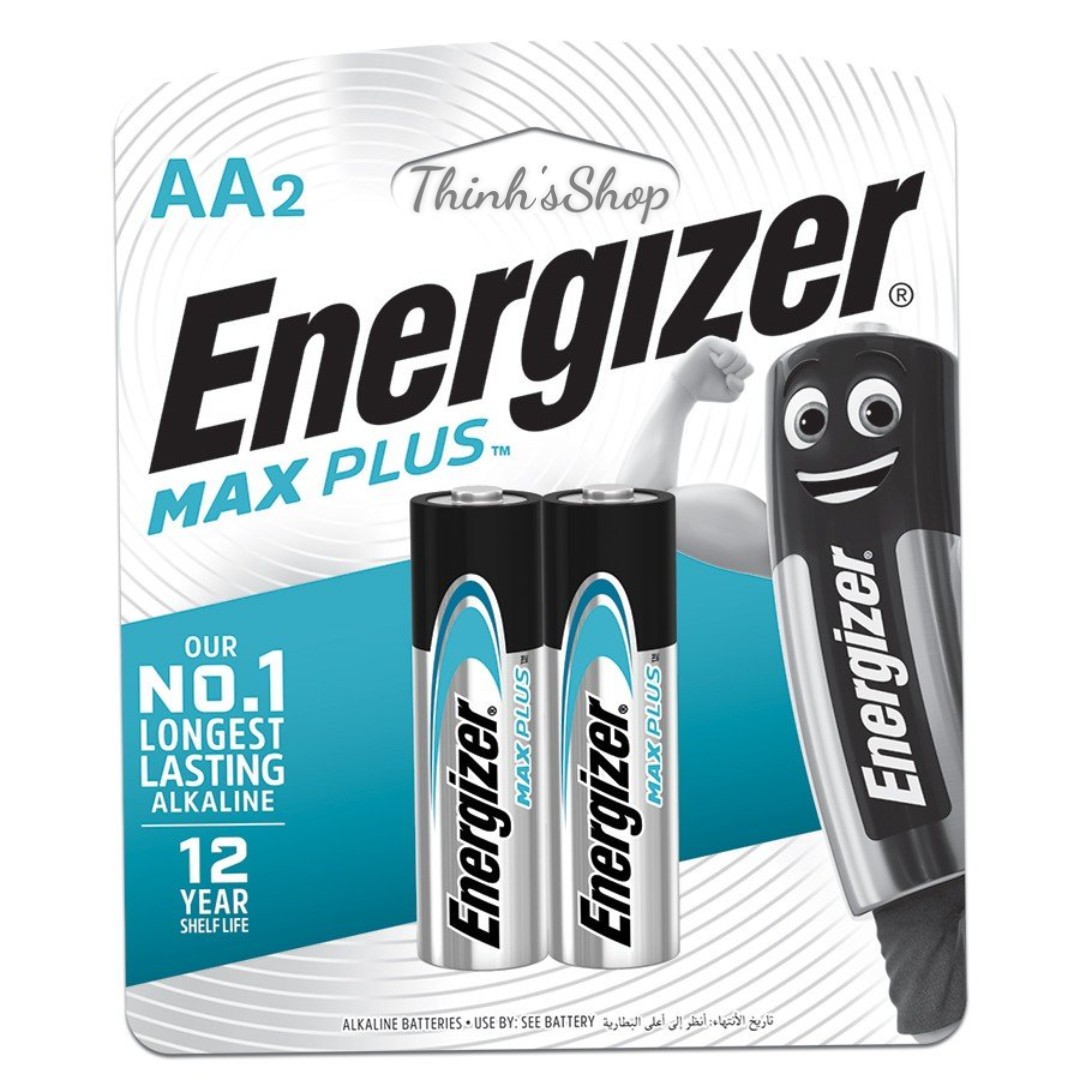 Vỉ 2 pin tiểu Energizer AA MAX PLUS 1.5V EP91 BP2 chính hãng