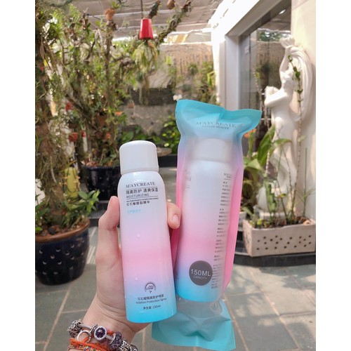 [FREESHIP]Xịt chống nắng trắng da Maycreate 150ml