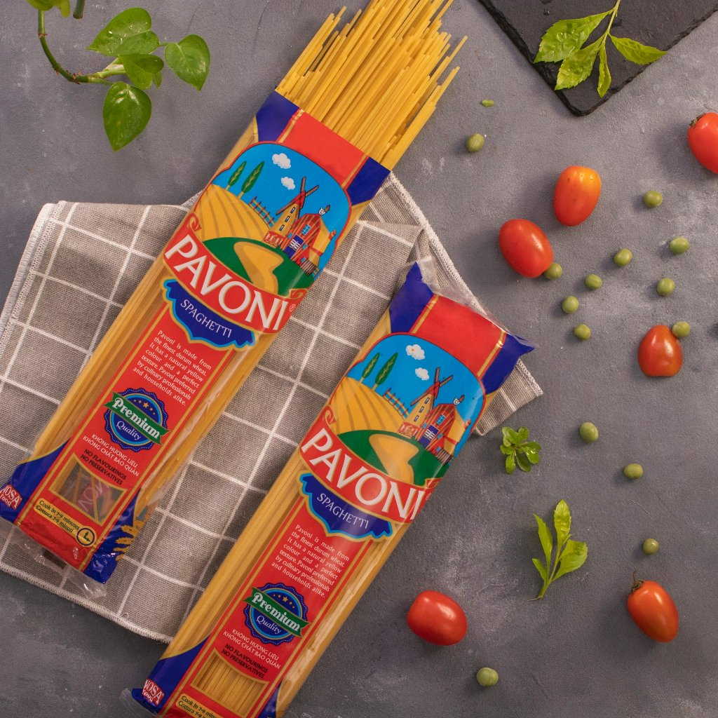 Thùng 25 Gói Mì Ý Pavoni 400g 100% Lúa Mì Nguyên Chất