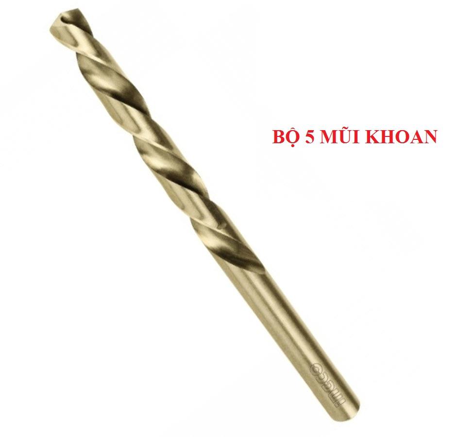 Combo 5 mũi khoan kim loại 10mm ingco dbt1101003