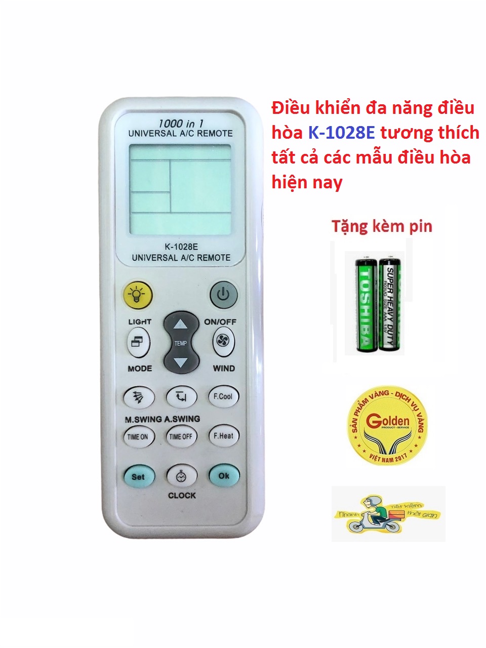 Điều khiển điều hòa đa năng K-1028E dùng được cho tất cả các loại điều hòa hiện nay - Tặng kèm pin - Remote đa năng - Remote máy lạnh đa năng K 1028E tương thích với tất cả các hãng điều hòa hiện nay