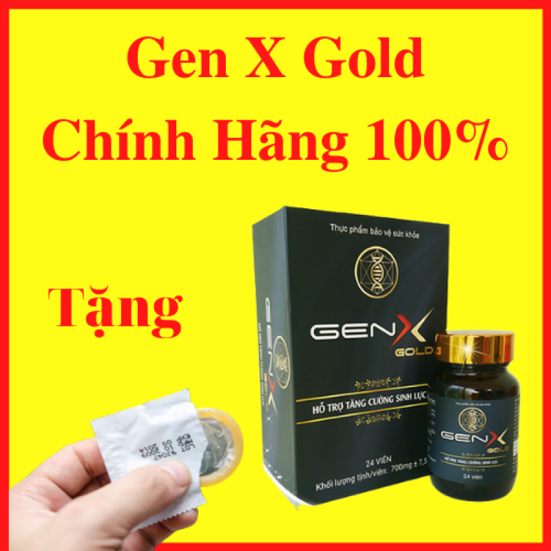GEN X GOLD - Viên uống tăng cường sinh lý nam - Hộp 24 viên Tặng Kèm Bao Cao Su cao cấp