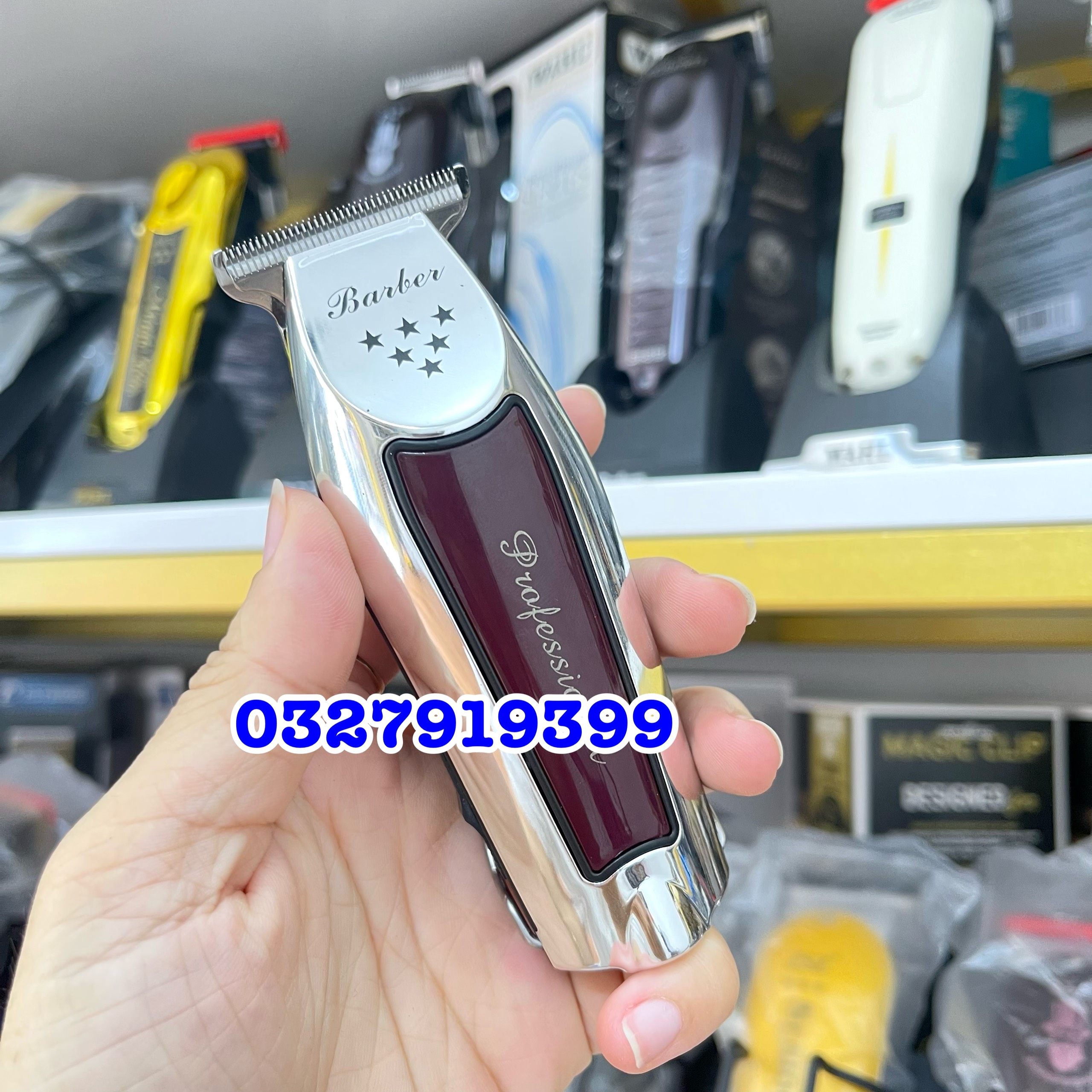 Phaeton Tông đơ cạo viền cao cấp Barber PHAETON NO 1 - Động cơ Turbo 2 tốc độ, lưỡi thép không gỉ, pin lithium 1000mAh, thời gian sử dụng 45-60 phút, thiết kế hiện đại, bảo hành 3 tháng