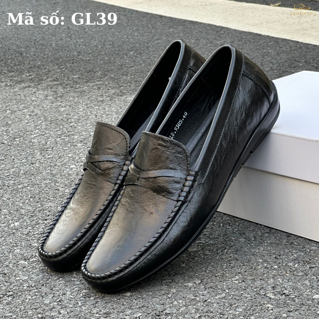 Giày lười nam Alo Davin Da Bò Cao Cấp GL39