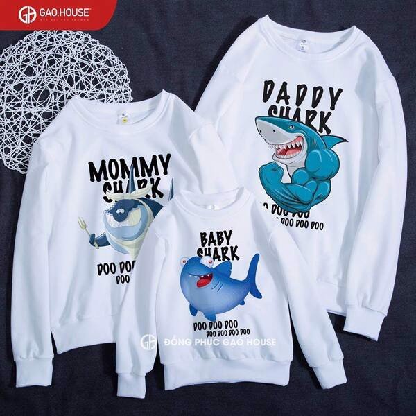 áo thu đông gia đình cá mập . đủ size  .sale 40k/áo