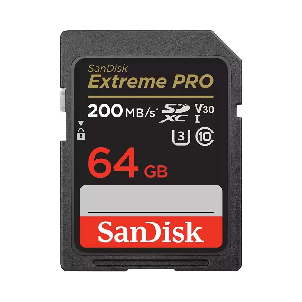 Thẻ nhớ Máy Ảnh SDXC SanDisk Extreme Pro 64GB R200MB/s W90MB/s UHS-I U3 4K V30 (Đen) - Phụ kiện 1986