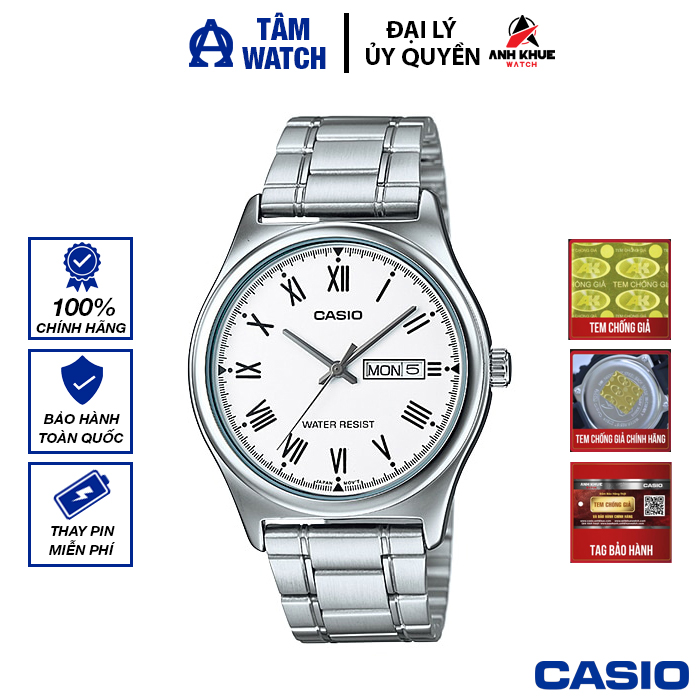 Đồng hồ nam dây kim loại Casio Standard chính hãng Anh Khuê MTP-V006D-7BUDF (38mm)