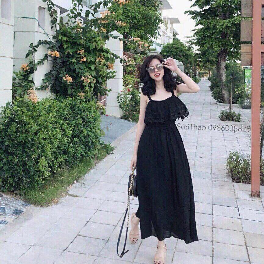 Maxi voan 2 dây phối ren