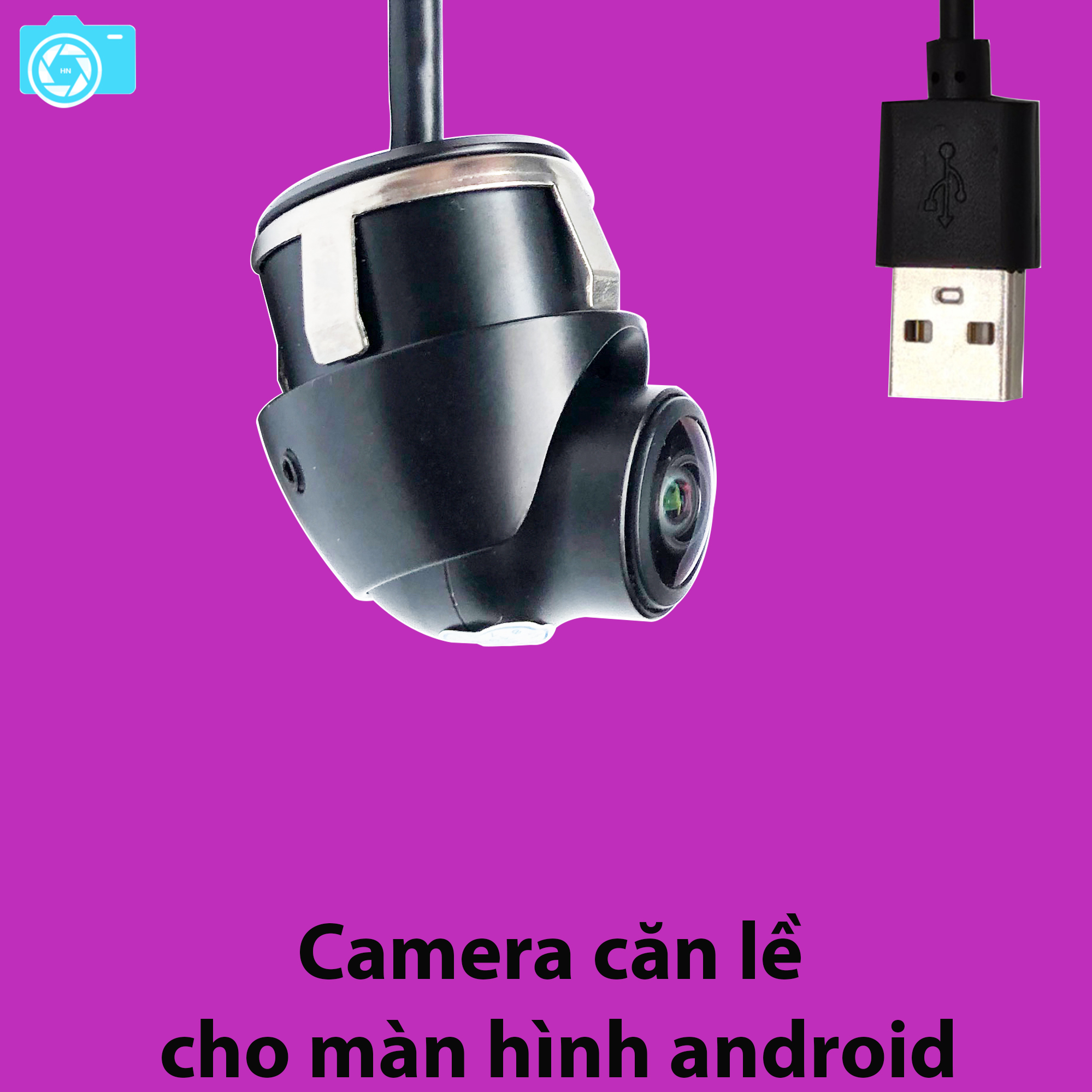 Camera căn lề android, lắp cho màn hình android, độ phân giải HD 720P, góc quay rộng 160 độ, chỉ cần cắm vào cổng usb là dùng