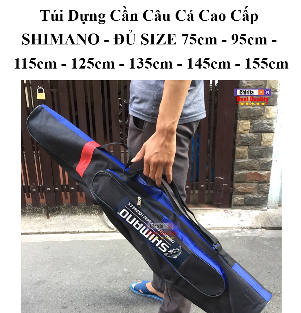 Túi Đựng Cần Câu Máy Câu Cá LOẠI TỐT SHIMANO - ĐỦ SIZE 75cm - 95cm - 115cm - 125cm - 135cm - 145cm -155cm Chất liệu cao cấp Đường may tỉ mỉ ( Đồ Câu Biển Xanh )