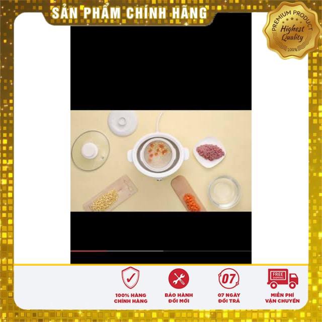 [HCM]NỒI NẤU CHÁO CHẬM BEAR 1.8L + 2 THỐ 0.5L kèm lồng hấp