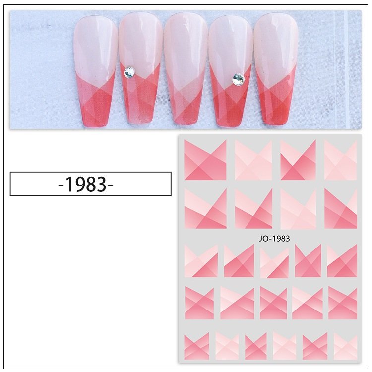 Sticker 3d hình học và khói nhiều màu trang trí móng hình dán móng tay sieuthinail - st331