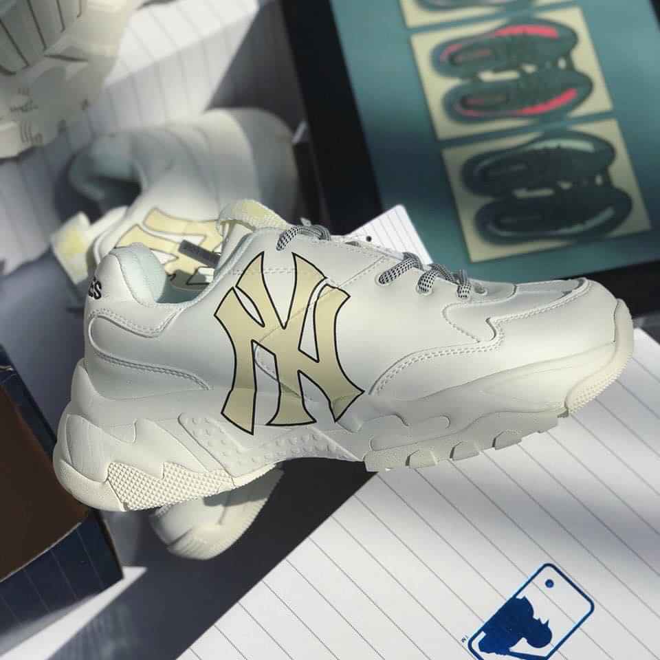 Giày Thể Thao Sneaker MLB Ny Chữ vàng ( MLB Yankess màu trắng chữ vàng)