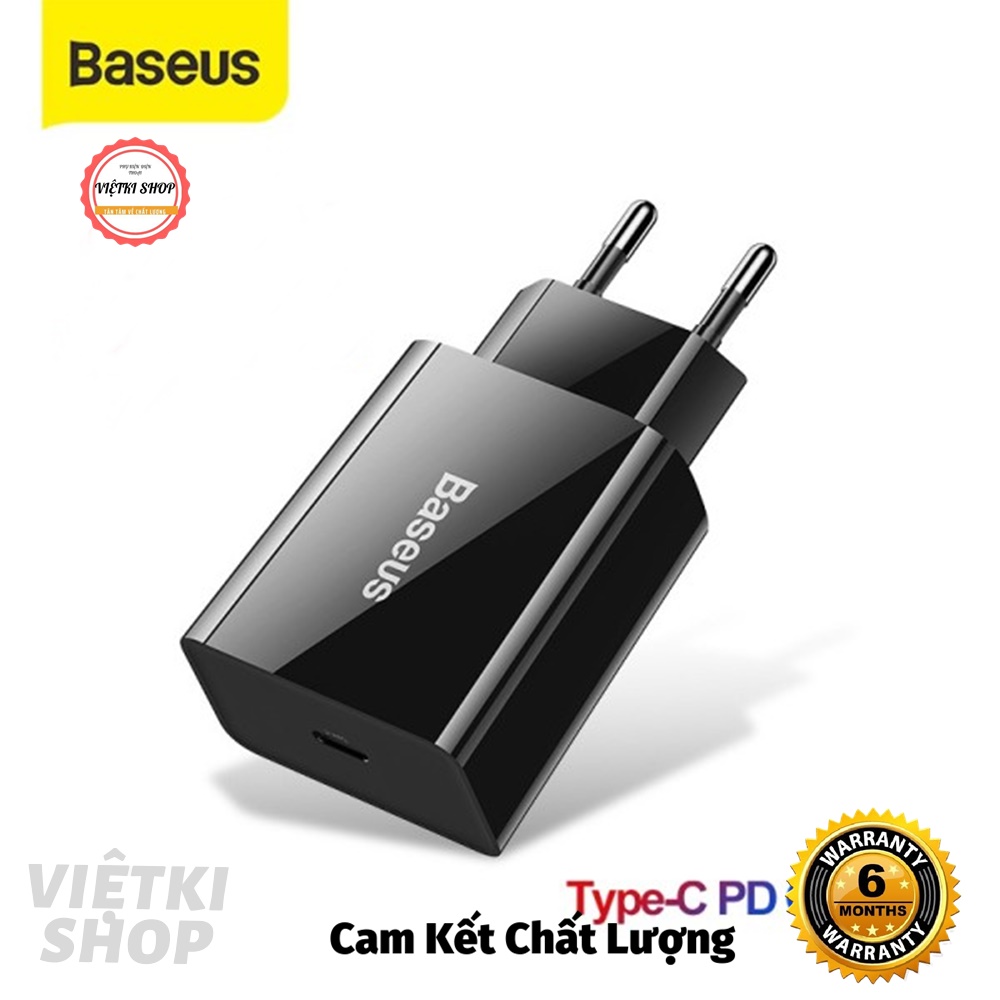 Cốc sạc nhanh Baseus Speed Mini QC/PD 18W (USB/ Dual USB/ Type C, PD/ Quick Charger)
