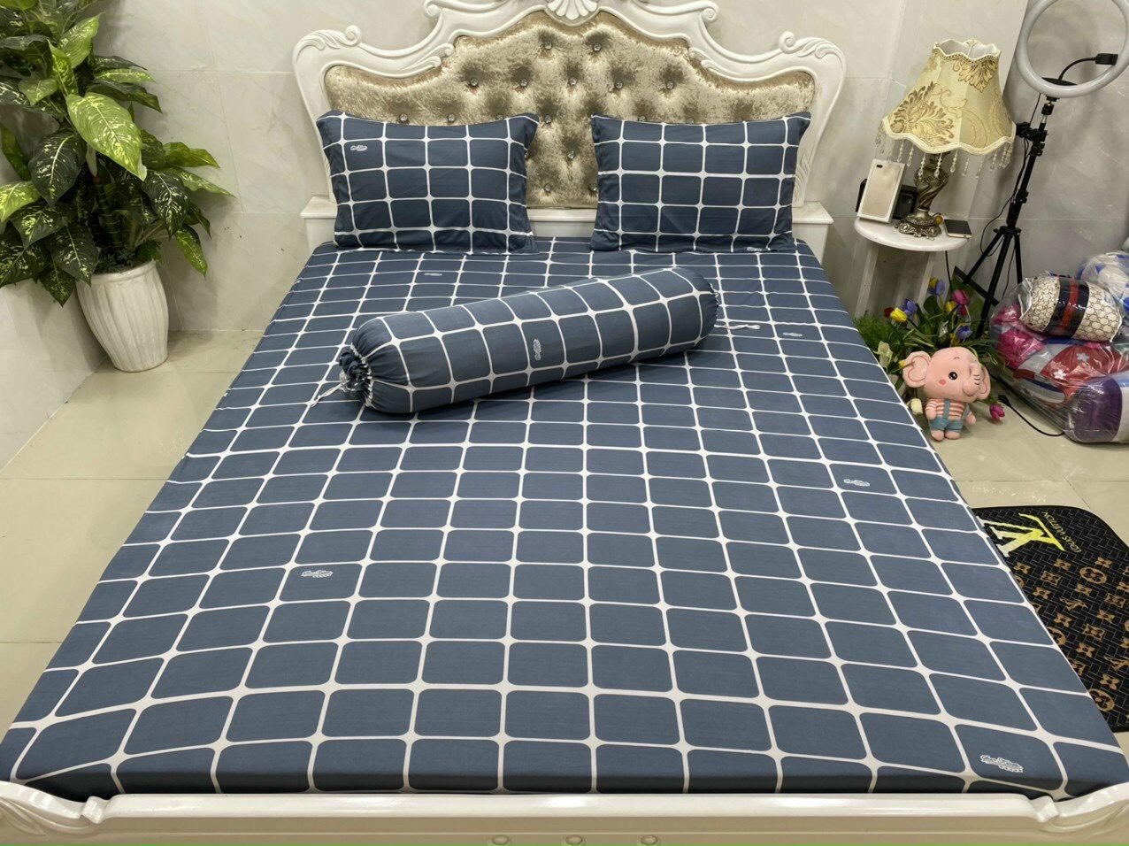 (M6*2M NỆM 20-30CM) Bộ drap ga thun Hàn quốc Vạn Phát không mền