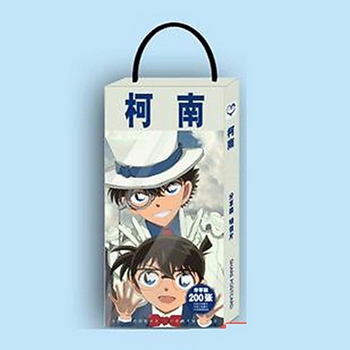 Postcard dạng túi xách Conan thám tử lừng danh hộp ảnh bộ ảnh có ảnh dán sticker lomo bưu thiếp tặng ảnh thiết kế Vcone
