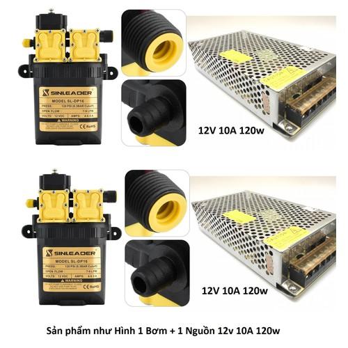 Máy rửa xe đôi mini áp lực mạnh kèm nguồn 12v
