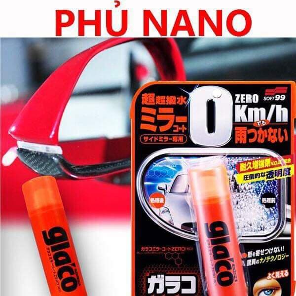 Phủ Nano gương chiếu hậu ô tô Glaco Mirror Coat Zero - Soft99 ( Phủ Nano Kính Chiếu Hậu )