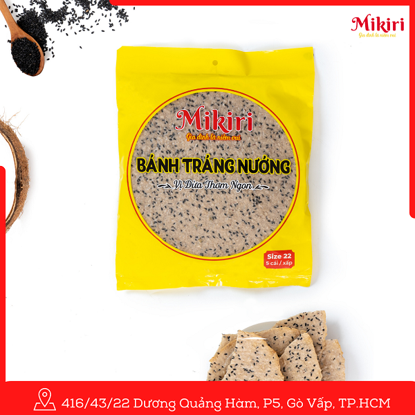 Combo lựa chọn - Bánh tráng nướng Mikiri Vị Ruốc x 50g (2 bánh/gói), Vị Dừa x 130g (5 bánh/gói) - Ăn vặt thơm ngon