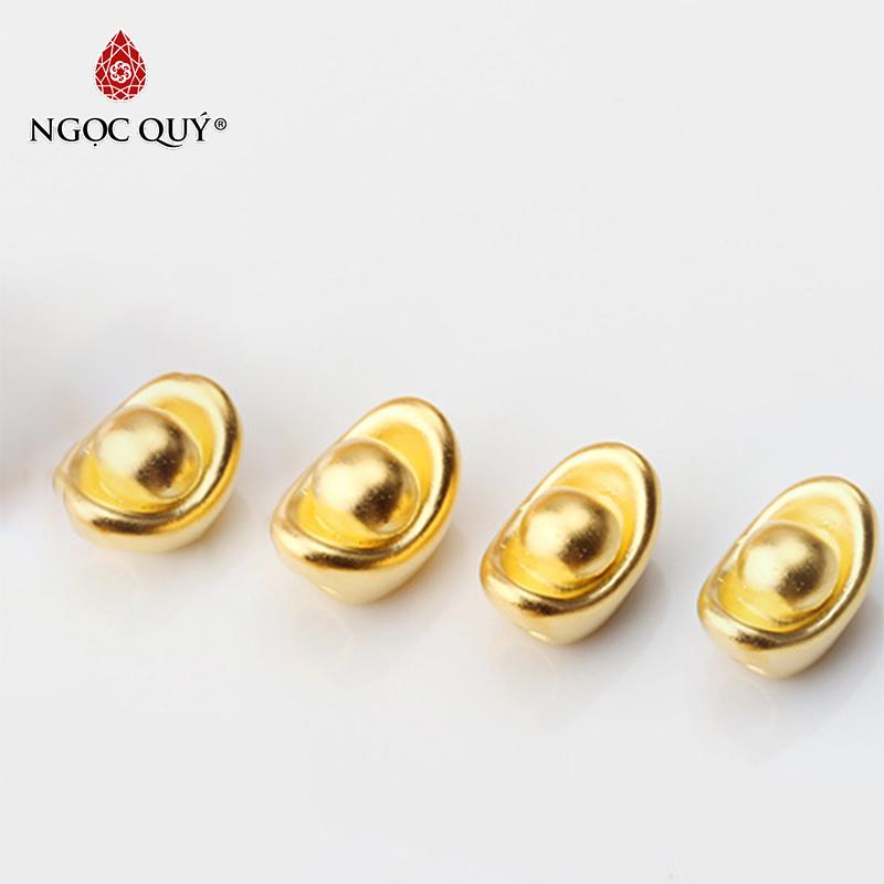 [HCM]Charm bạc mạ vàng hình nén vàng 12mm - Ngọc Qúy Gemstones