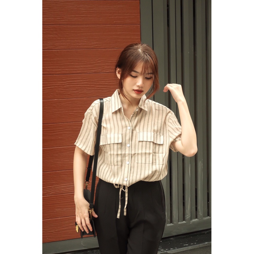 Áo Kiểu 2 Túi Kẻ Sọc - AS22001 - BlazerSaigon