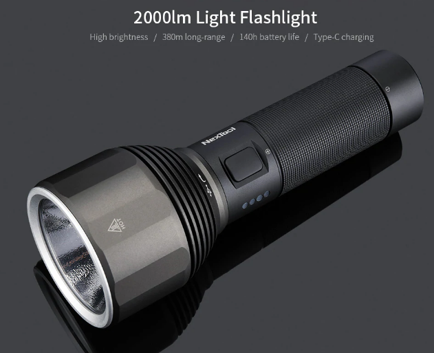 Đèn pin Xiaomi NexTool XPH50.2 2000lm 6500K Chiếu xa 380m cổng sạc USB-C