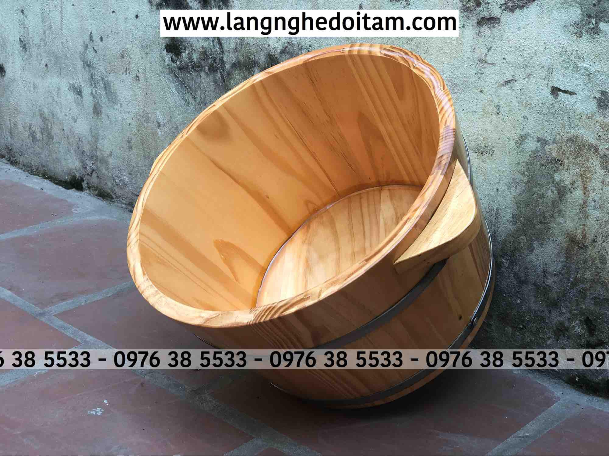 Chậu gỗ ngâm chân gỗ thông