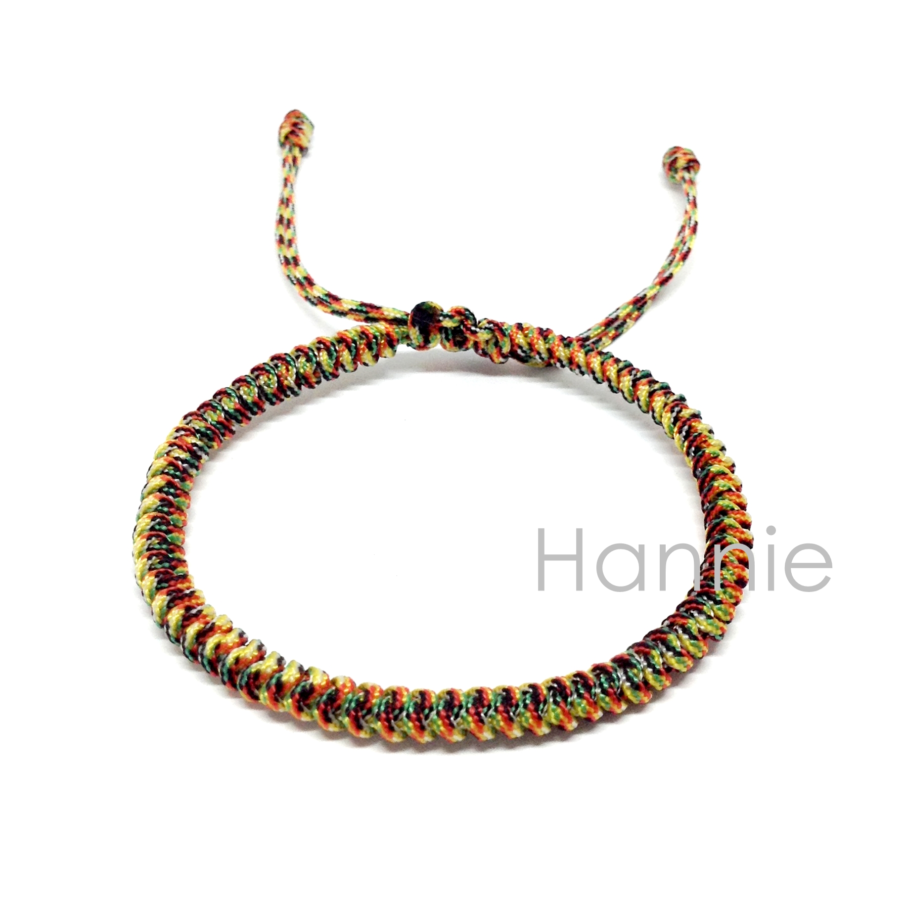 Vòng chỉ ngũ sắc may mắn dây rút - Vòng phong thủy bình an đeo tay nam nữ