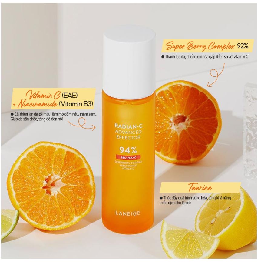 (CHÍNH HÃNG) Tinh Chất Dưỡng Sáng Da Laneige Radian-C Advanced Effector 15ml