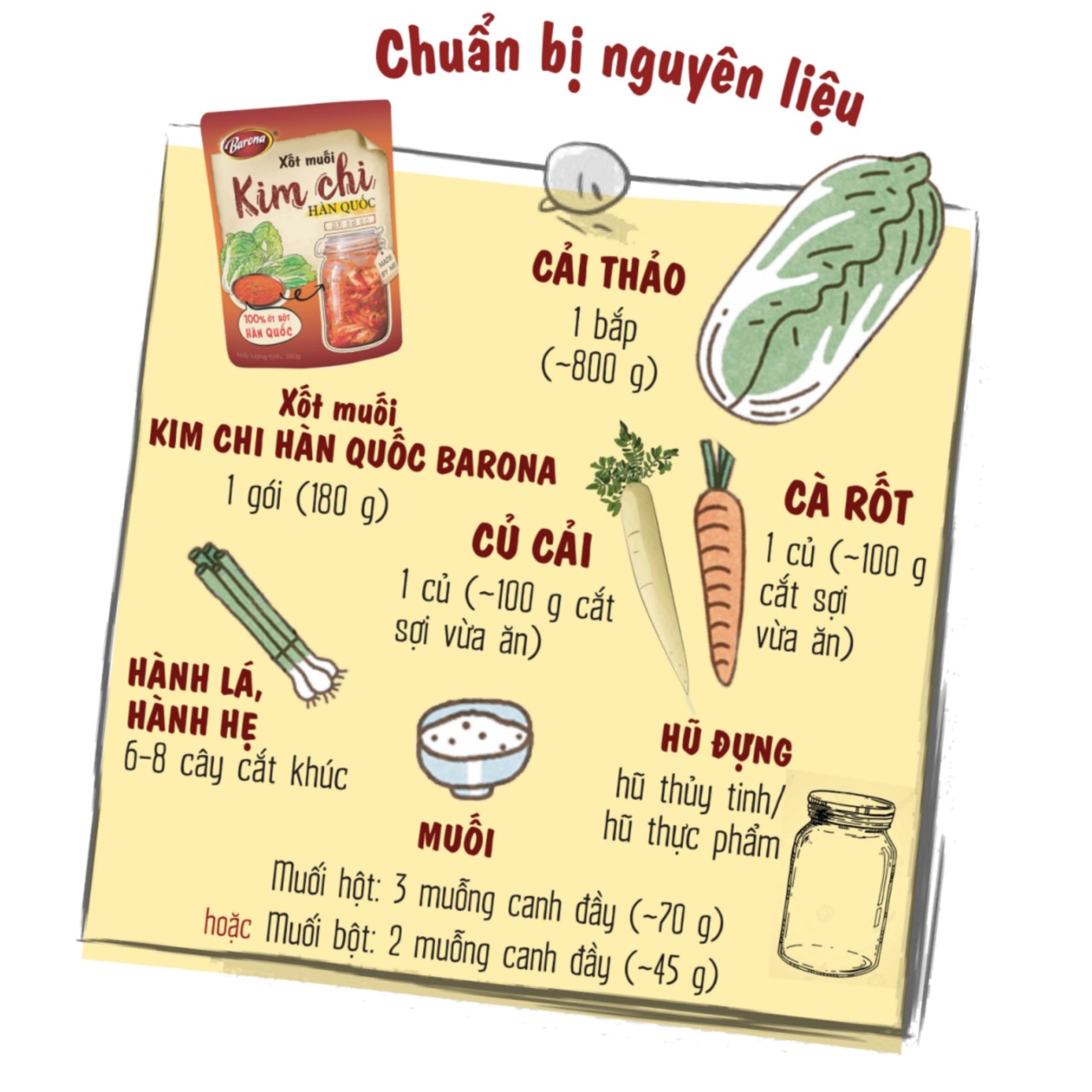 Xốt Muối Kim Chi Hàn Quốc Barona (180g)