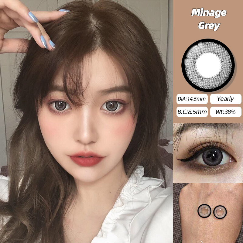 O2GIRL Contact lenses with power 【0.00800】1 Pair/2 PCS 美瞳月抛 Natural