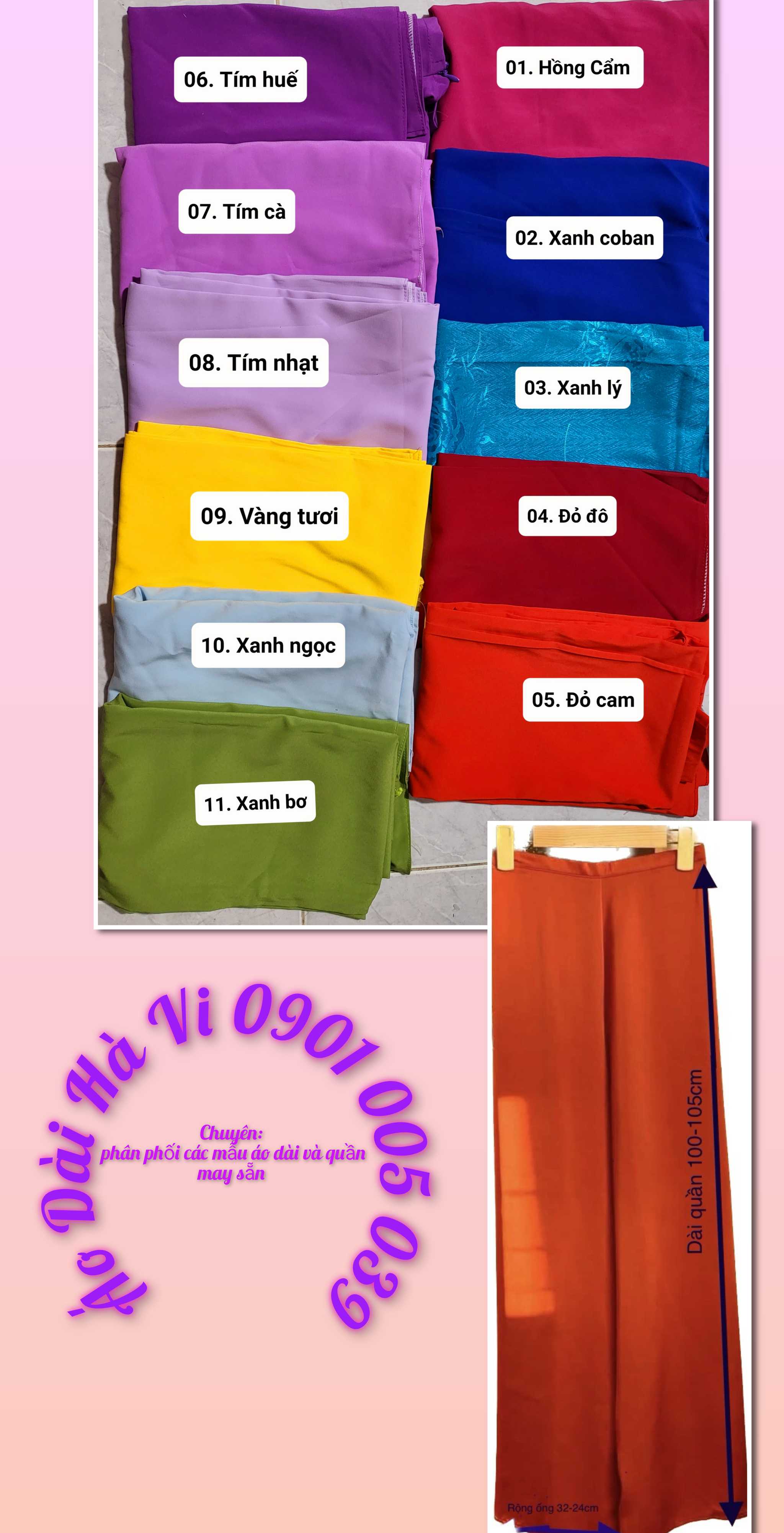 Quần áo dài chất lụa nhật mềm rủ