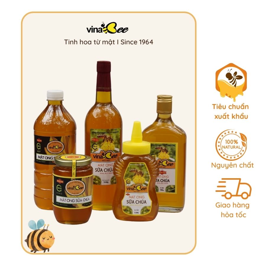 Mật ong sữa chúa Vinabee 530g
