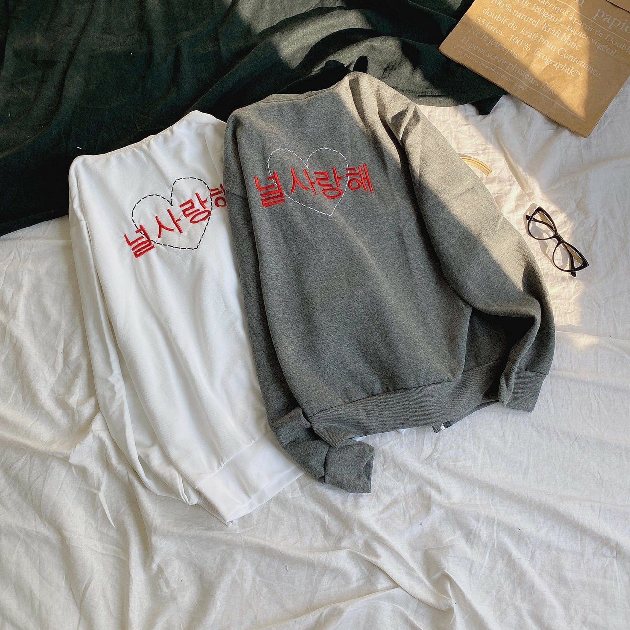 [HCM]Áo khoác nam nữ mặc  áo khoác cặp  áo khoác đôi  áo khoác chống nắng màu xám và trắng