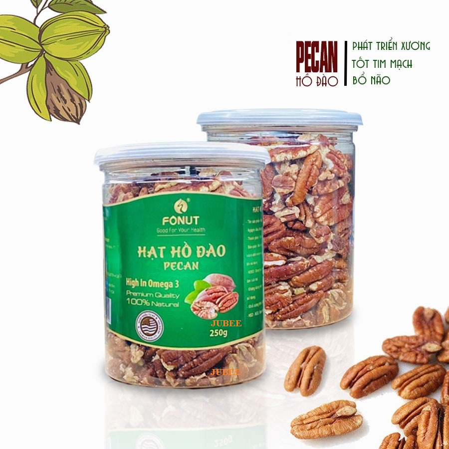[GIÁ TỐT HCM] Hạt Hồ Đào Mỹ FONUT tách vỏ giòn ngọt bùi không bị hôi dầu, đẹp da, tóc, bổ thận gan, cố tinh, ôn phế định suyễn, nhuận tràng (250gram) – pecan nuts
