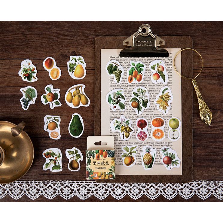 Bộ 45 Sticker Hàn Quốc hình Quả dán trang trí E20
