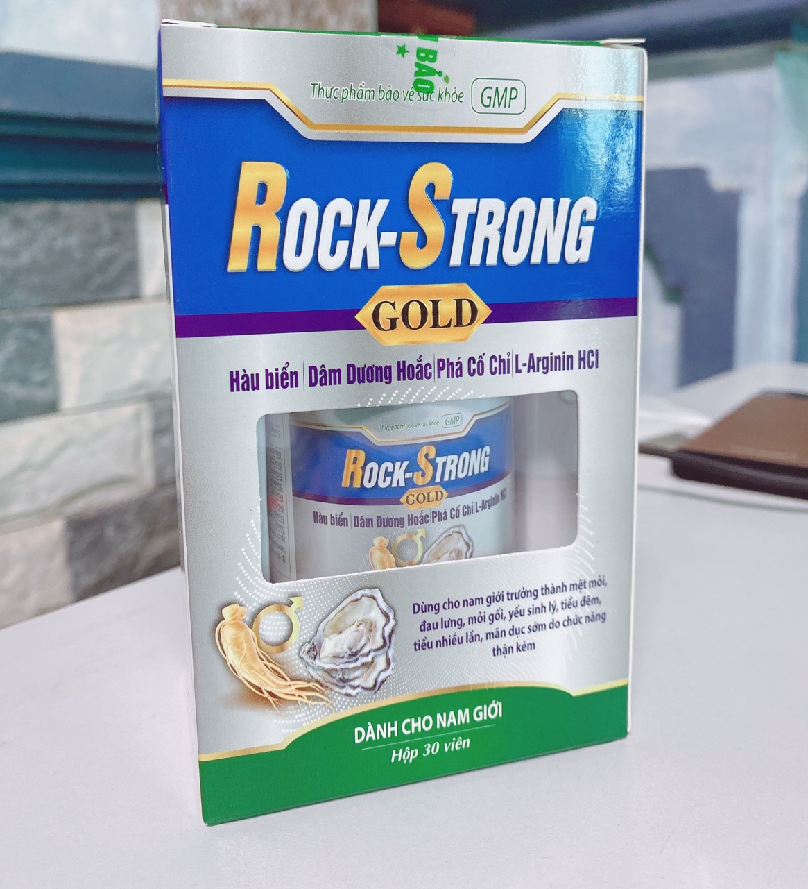 Viên uống tăng cường sinh lý nam từ hàu biển ROCK - STRONG GOLD - Violet - giúp tăng cường sinh lý, bổ thận tráng dương, mạnh gân cốt, giảm tiểu đêm thành phần hàu biển dâm dương hoắc nhân sâm, tỏa dương - Hộp 30 viên