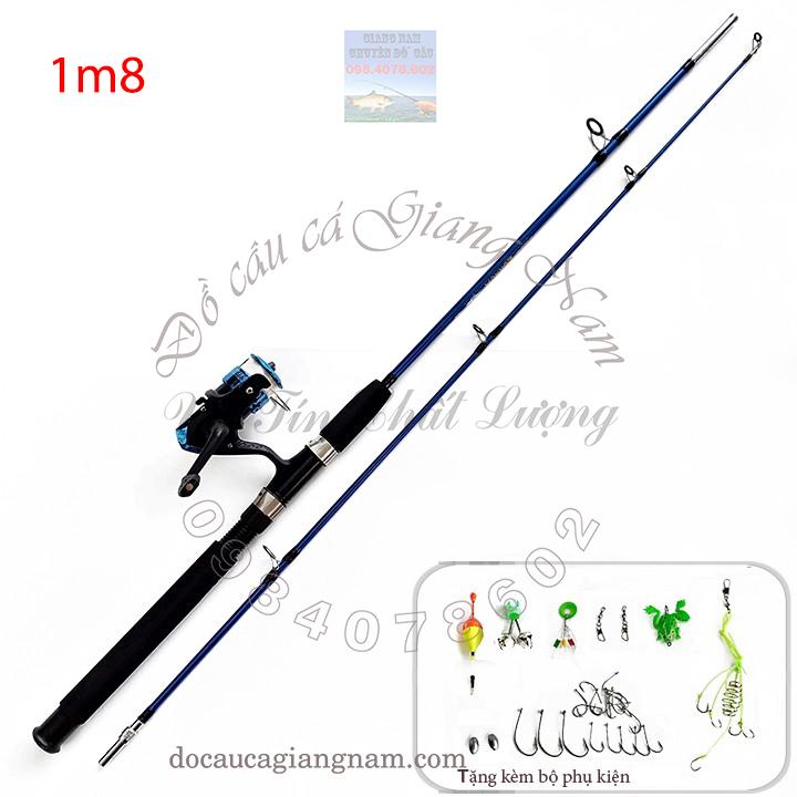 BỘ CẦN CÂU 2 KHÚC SHIMANO 1M8, MÁY YF200 đủ phụ kiện ( cần câu cá giang nam ) big sale
