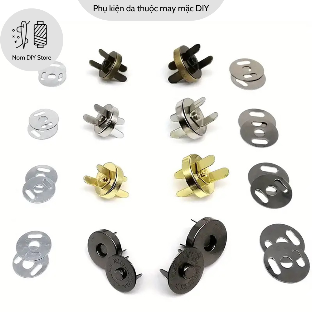 Nút Hít Nam Châm 14mm 18mm Chất Hợp Kim Loại Tốt Phụ Kiện Làm Túi Xách Handmade DIY