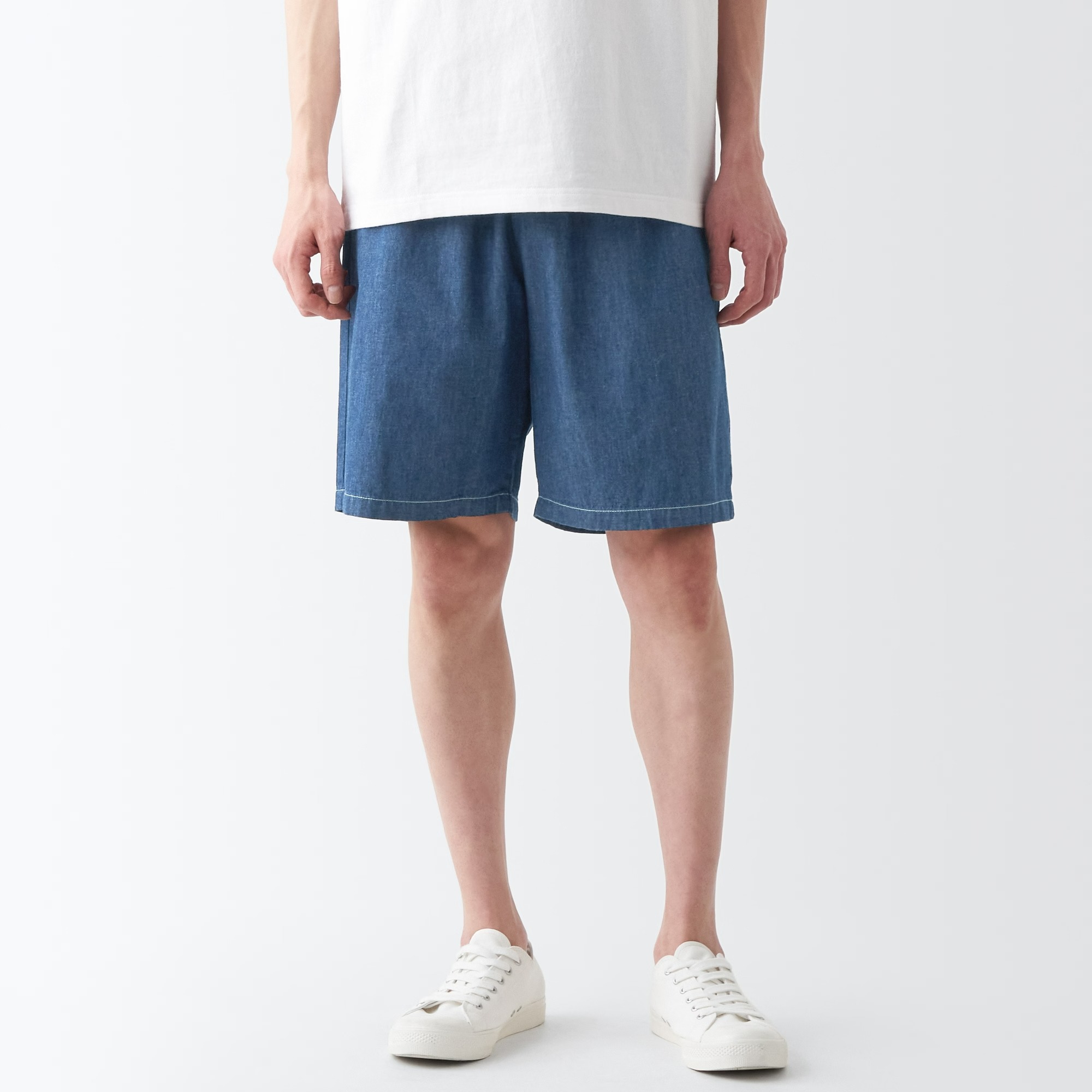 MUJI Quần Short Vải Chambray