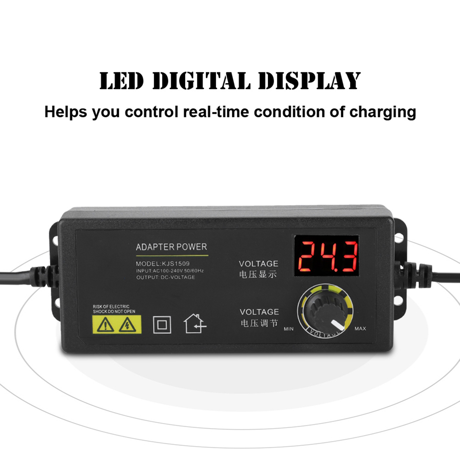 Bộ Đổi Nguồn Điều Chỉnh Phạm Vi Rộng 3-36V Bộ Chuyển Đổi AC DC 60W 1.7A Chống Nhiễu
