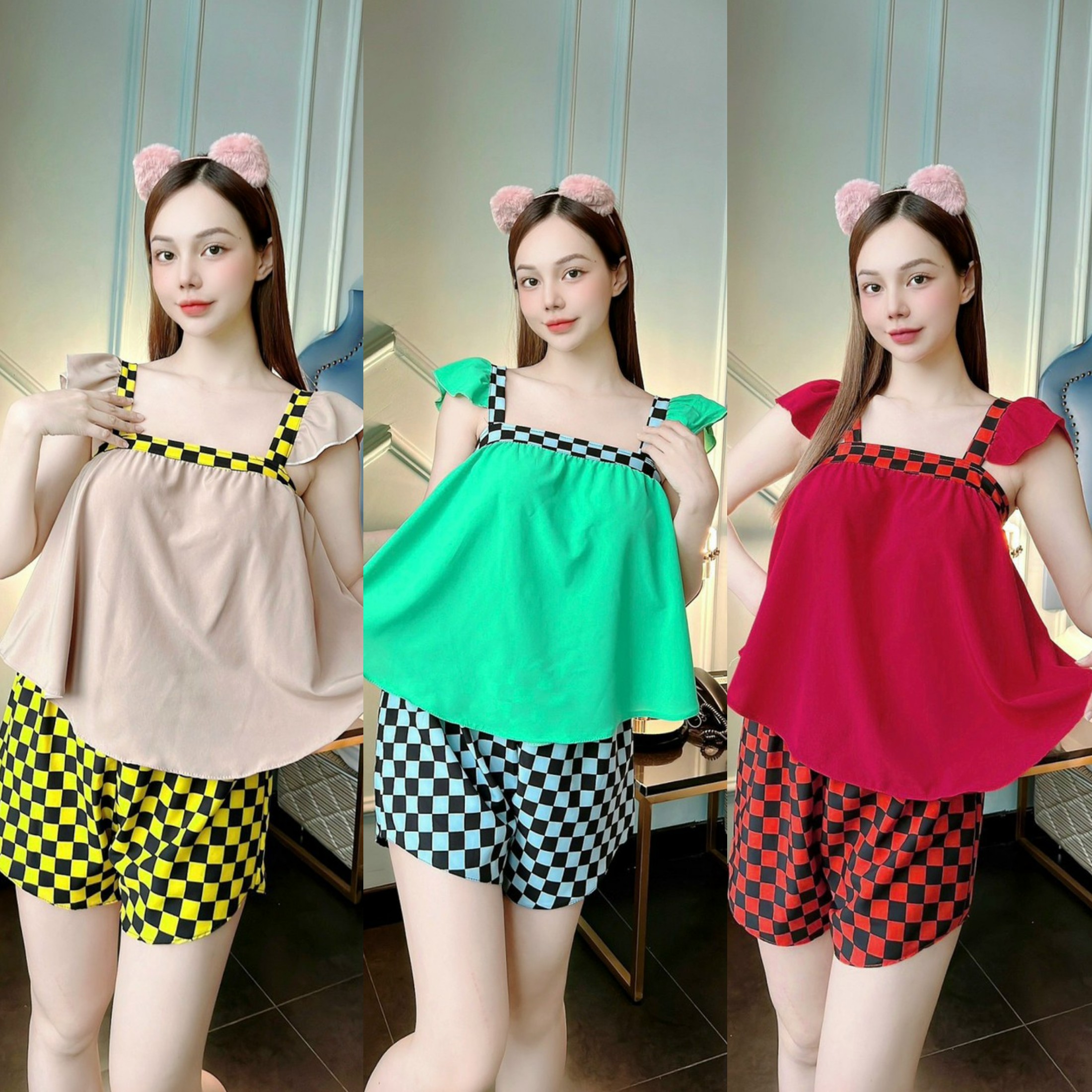 [hottrend 2022]Set đồ bộ mặc nhà tay cánh tiên vải Lụa hàn freesize 58kg