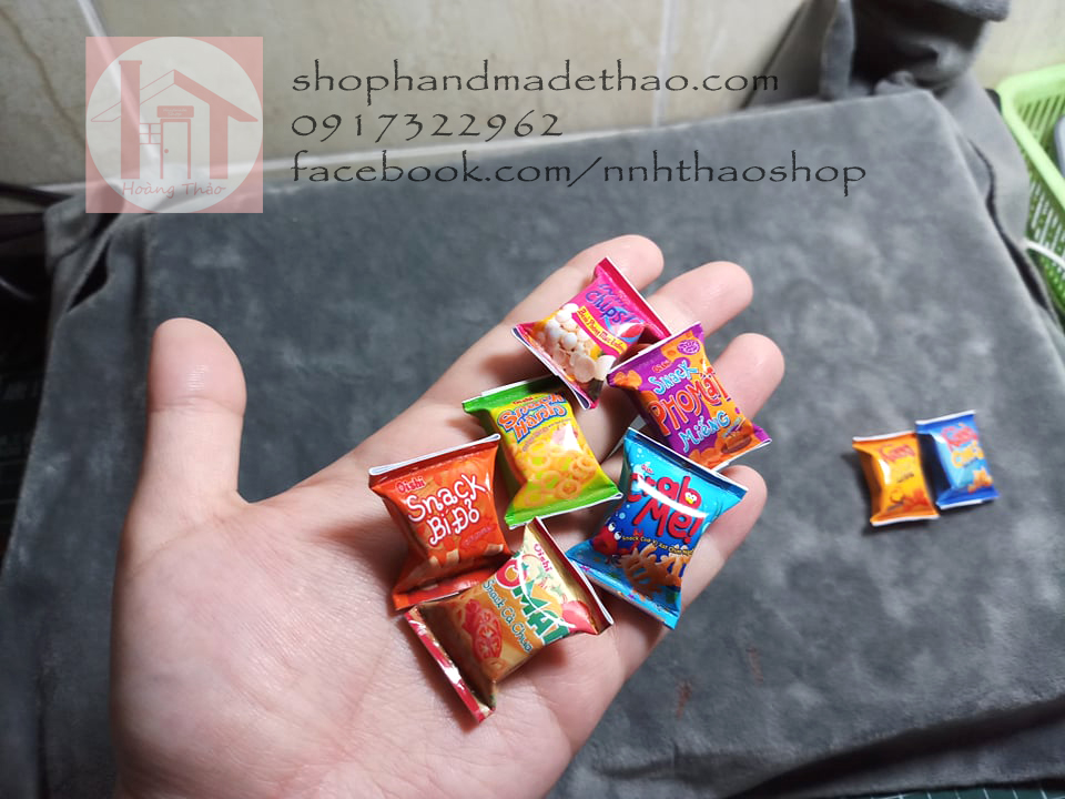 Đồ Tý Hon Trang Trí Mô Hình_Gói Snack bằng giấy