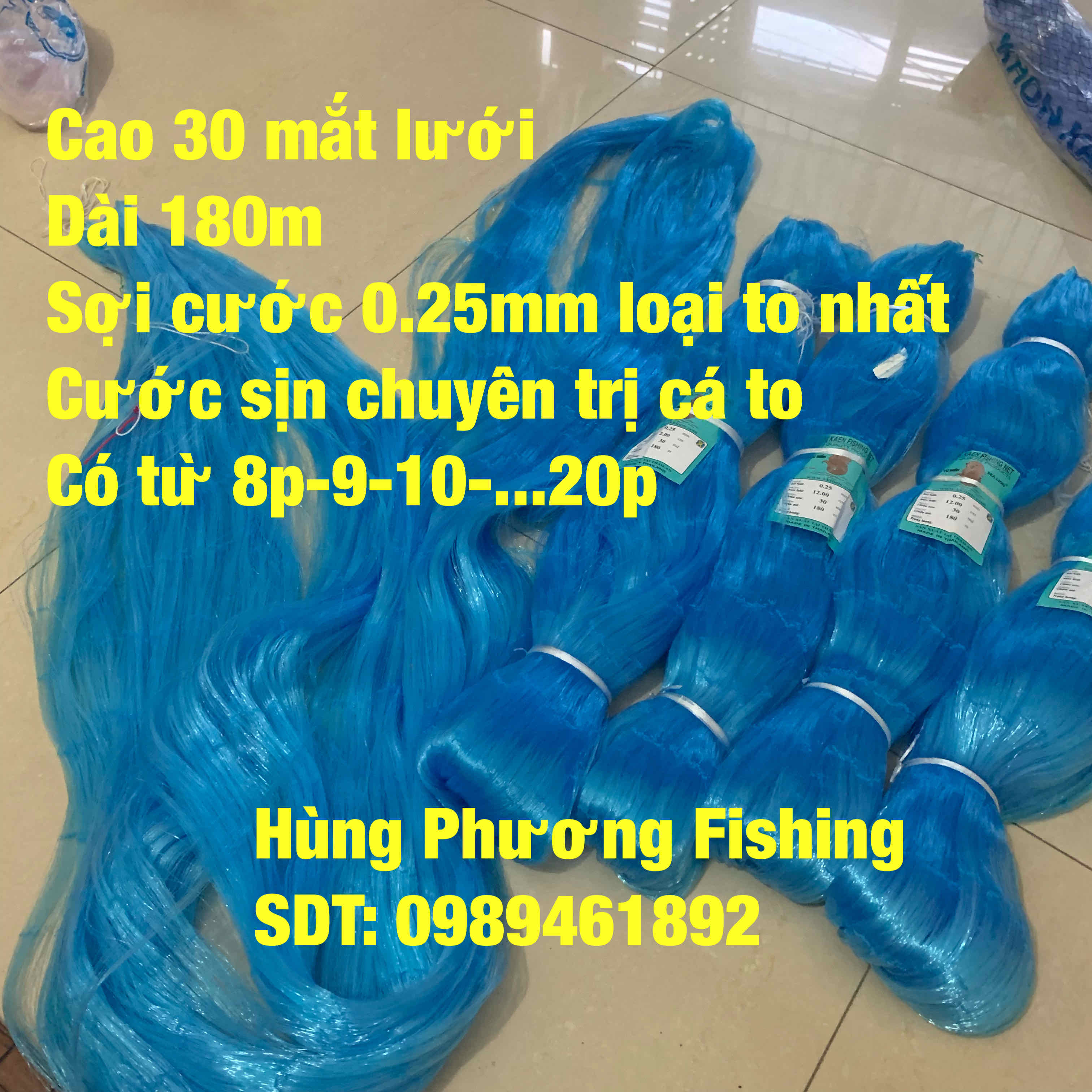 Ruột lưới đánh cá thái lan - lưới đánh cá sịn 30 mắt cước 25