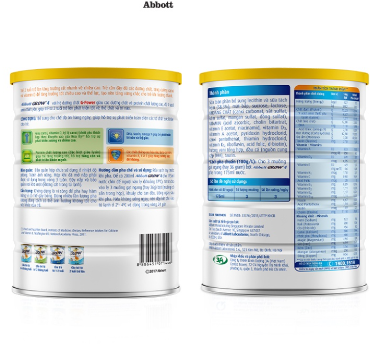 Sữa bột Abbott Grow 4 (G-Power) lon 900g date 2025