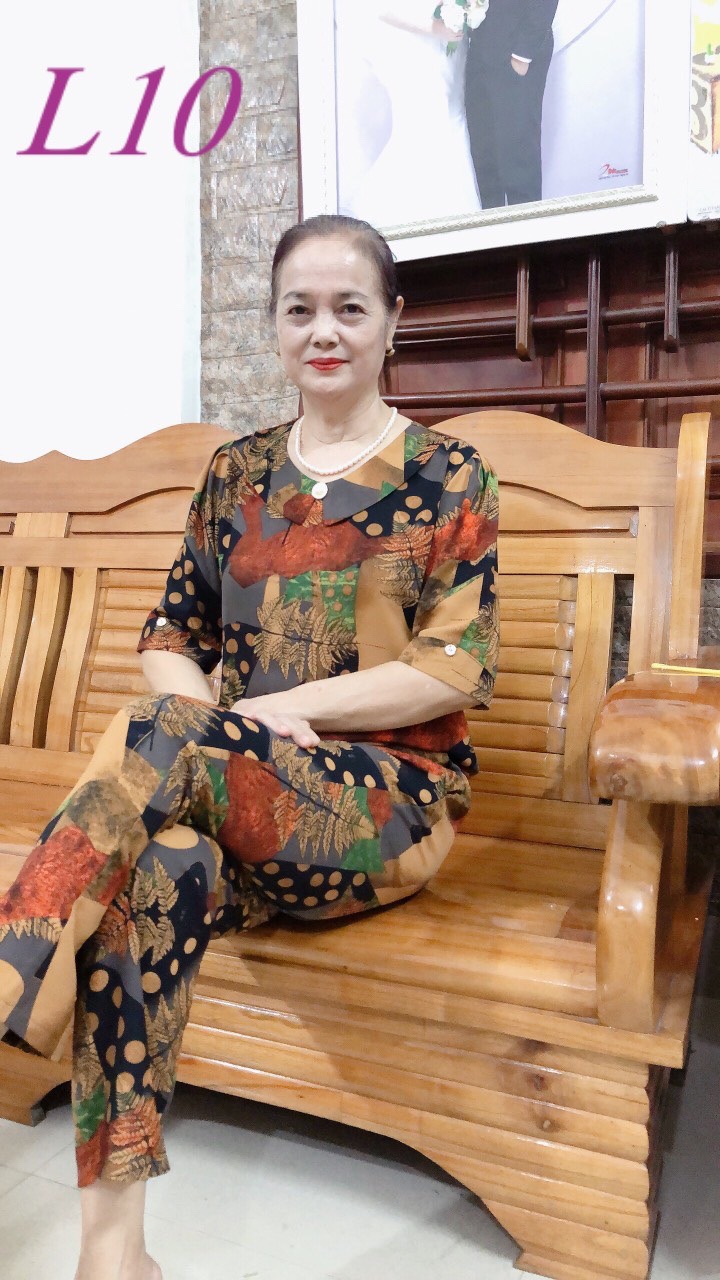 CB4 Đồ Bộ Trung Niên Chất cát lụa hàn châu quần dài