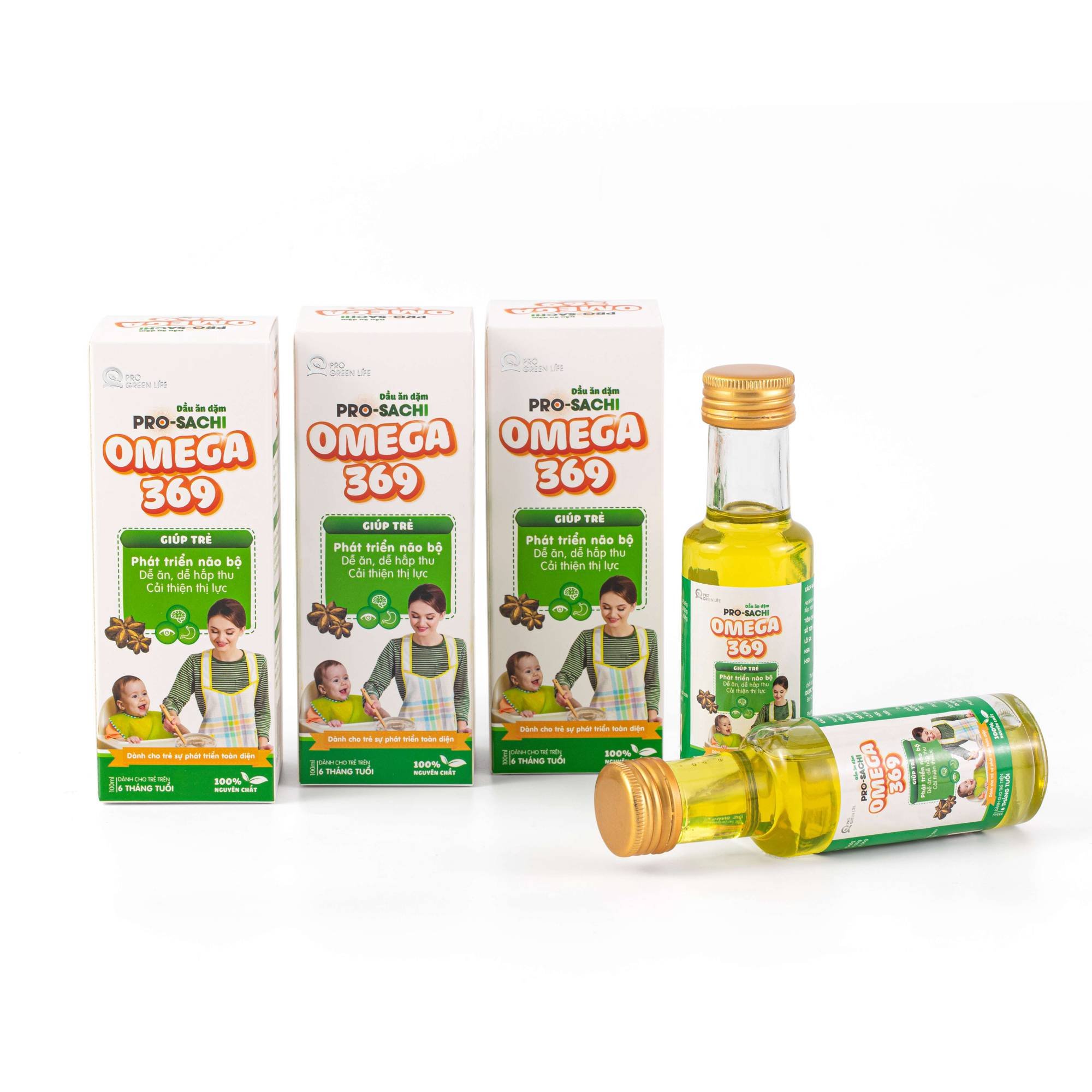 Combo bột ăn dặm Mabu 400g, dầu ăn dặm PRO Sachi 100ml