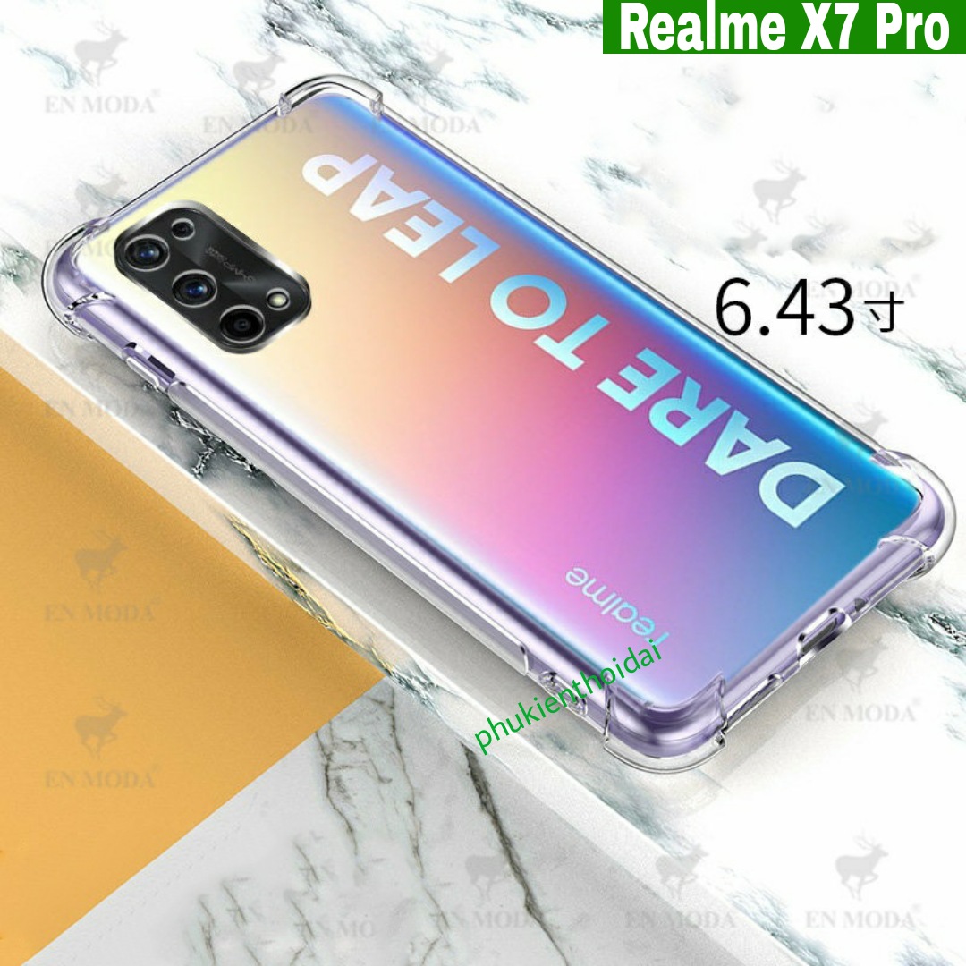Ốp lưng Silcon Oppo Realme X7 Pro lồi 4 góc trong suốt chống sốc chống va đập mạnh