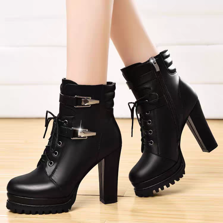 Giày boot nữ đẹp cao gót khoá kéo bên hông sang trọng - glady g288 - boot nữ cổ thấp gót cao 11 phân thời trang sang trọng cho nữ