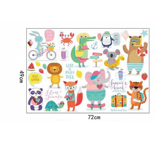 [HCM]Decal trang trí tường - Thú Du Lịch Vui Chơi